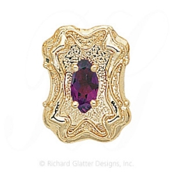 GS290 AMY - 14 Karat Gold Amethyst Slide 